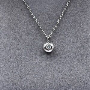 .12 CT Lab Diamond Round Necklace Sterling Silver